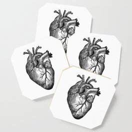 264x264 Heart Drawing Coasters - Vintage Heart Drawing