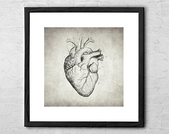 340x270 Heart Drawing Etsy - Vintage Heart Drawing