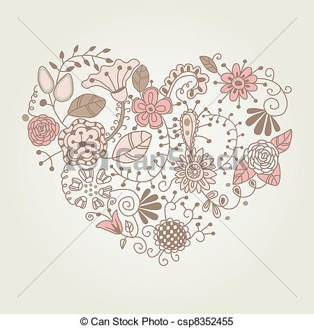 450x470 Vintage Heart Clipart Clip Art - Vintage Heart Drawing