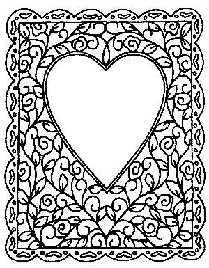 300x385 Wood Mounted Stamp - Vintage Heart Drawing