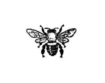 340x270 honey bee stamp etsy - Vintage Honey Bee Drawing