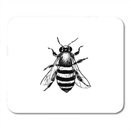 425x425 semtomn mouse pad rubber mini x rectangle - Vintage Honey Bee Drawing