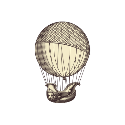 400x400 hot air balloon drawing transparent png - Vintage Hot Air Balloon Drawing