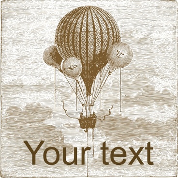 368x368 hot air balloon drawing free vector download - Vintage Hot Air Balloon Drawing
