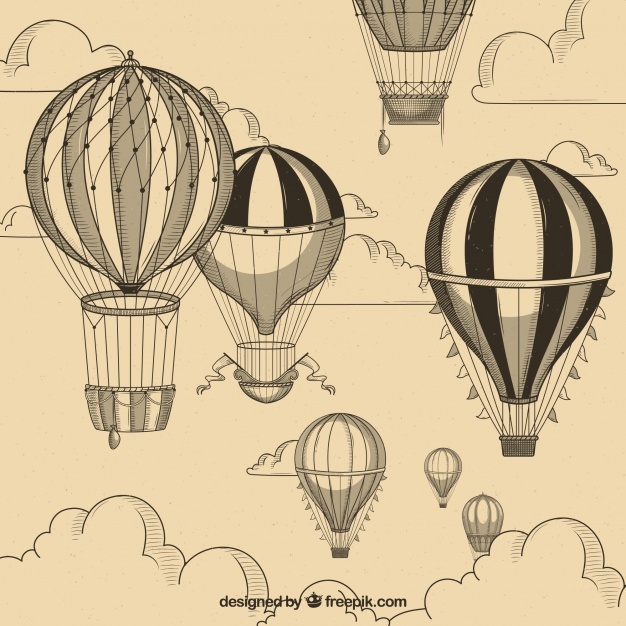 626x626 vintage hot air balloon vectors, photos and free download - Vintage Hot Air Balloon Drawing