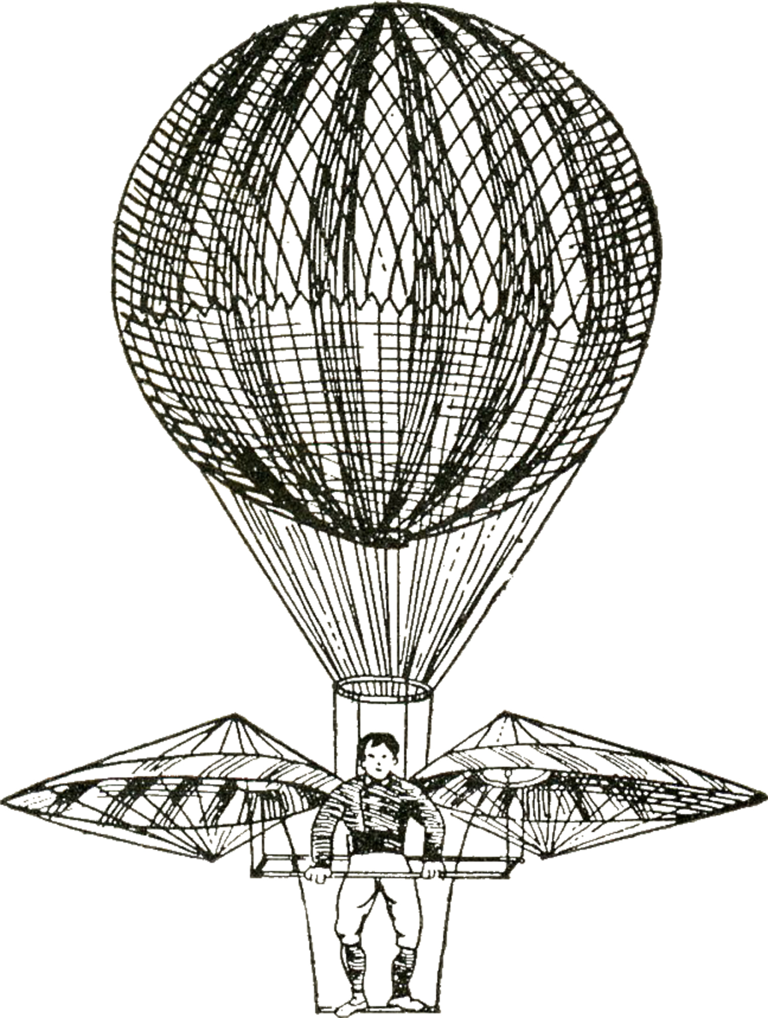 1500x1988 Vintage Images - Vintage Hot Air Balloon Drawing