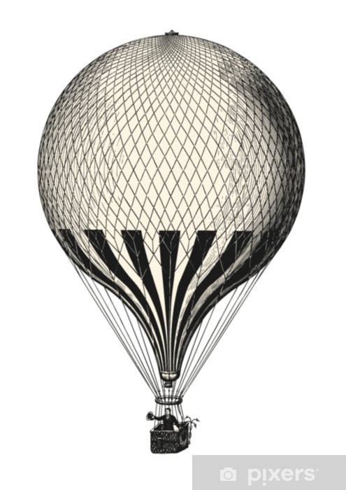 495x700 retro transportation and travel engraving drawing vintage hot - Vintage Hot Air Balloon Drawing