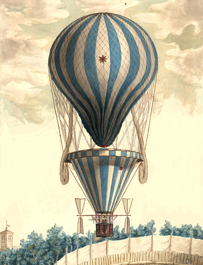 689x900 hot air balloon - Vintage Hot Air Balloon Drawing