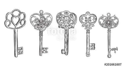 Vintage Key Drawing at PaintingValley.com | Explore collection of ...