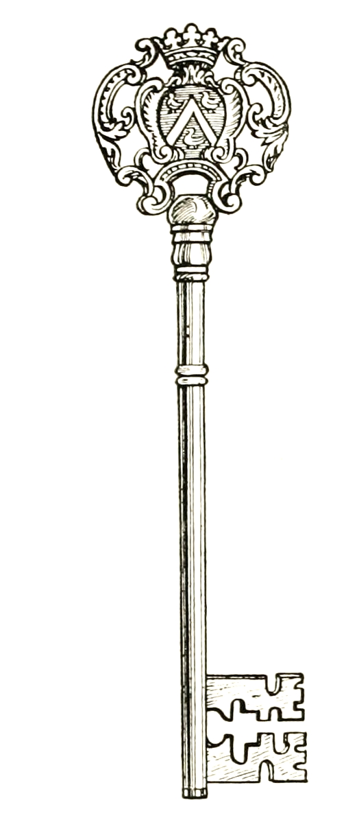505x1192 free digital image keys - Vintage Key Drawing