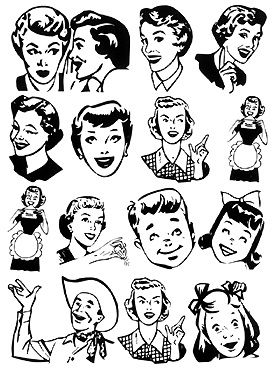 273x376 retro line art project pp retro art, art, clip art - Vintage Line Drawings