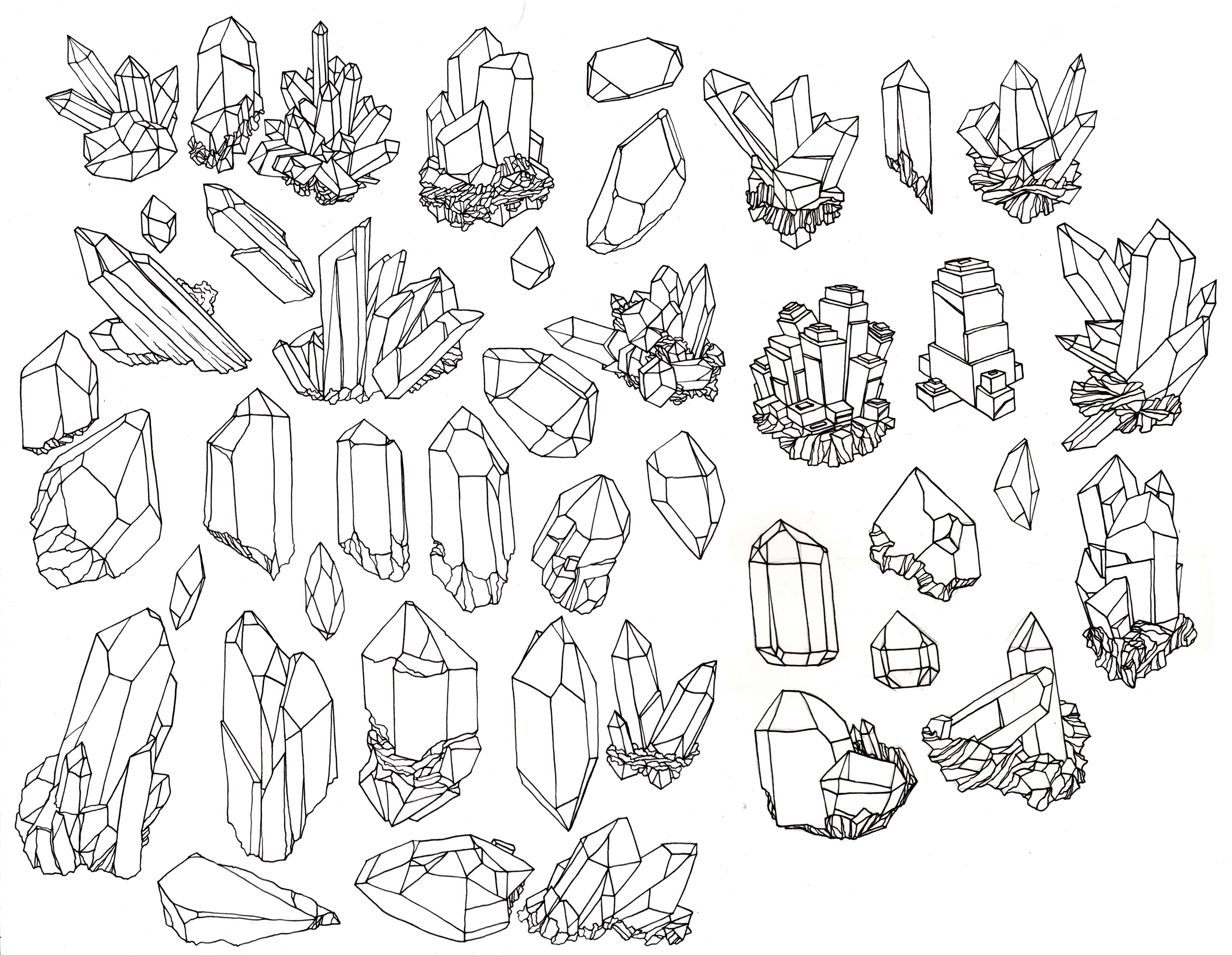 4512x3496 Vintage Crystal Illustration - Vintage Line Drawings