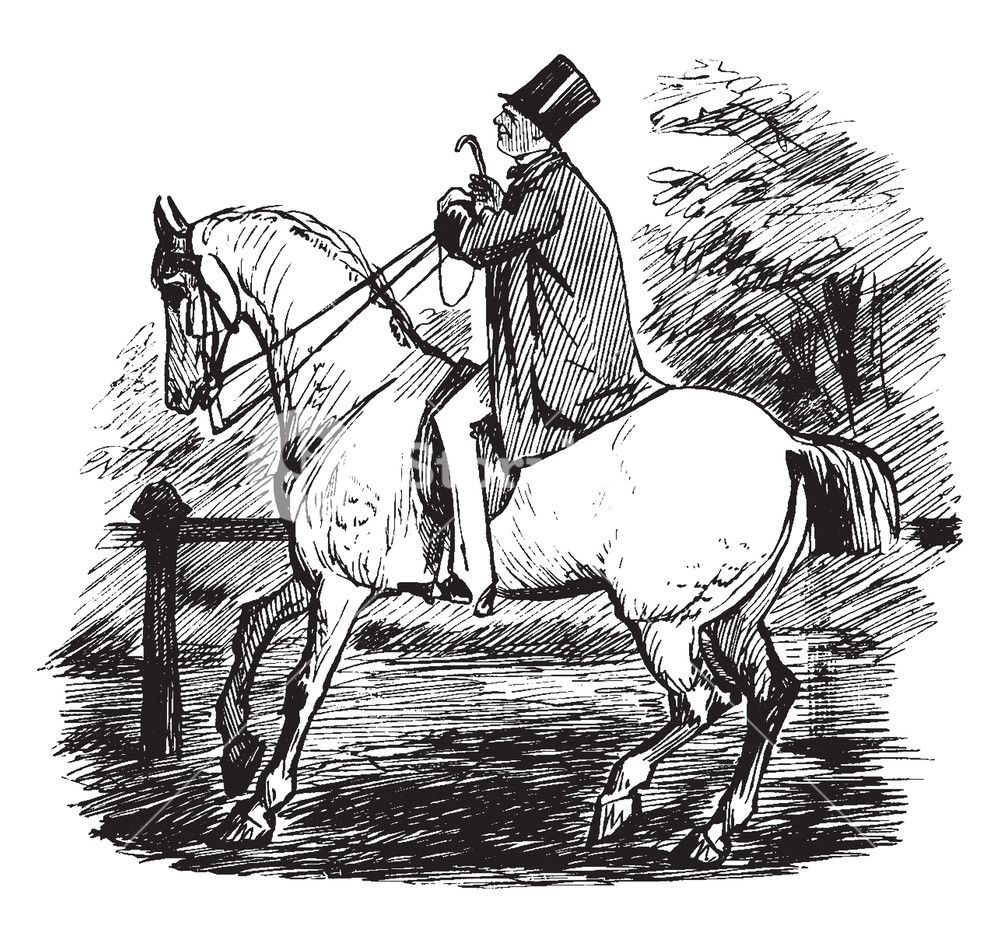1000x943 A Man Is Riding A Horse, Vintage Line Drawing Or Engraving - Vintage Line Drawings
