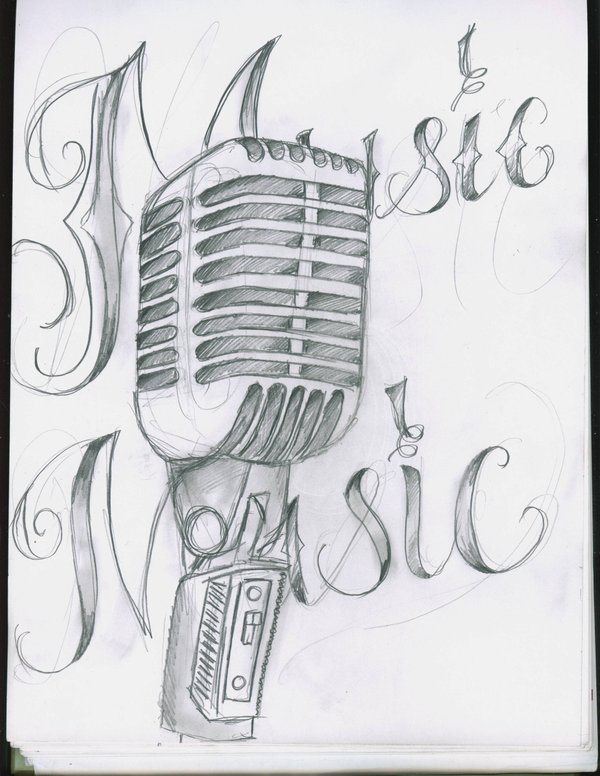 600x776 Huge Collection Of 'old Microphone Drawing' Download More Than - Vintage Microphone Drawing