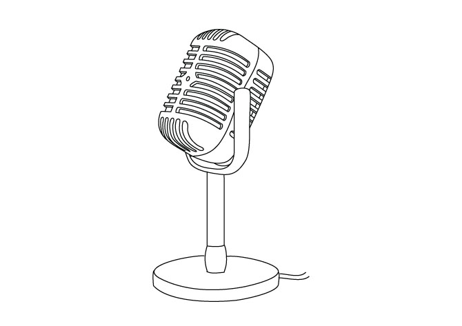 670x473 Microphone Drawing Old Timey For Free Download - Vintage Microphone Drawing