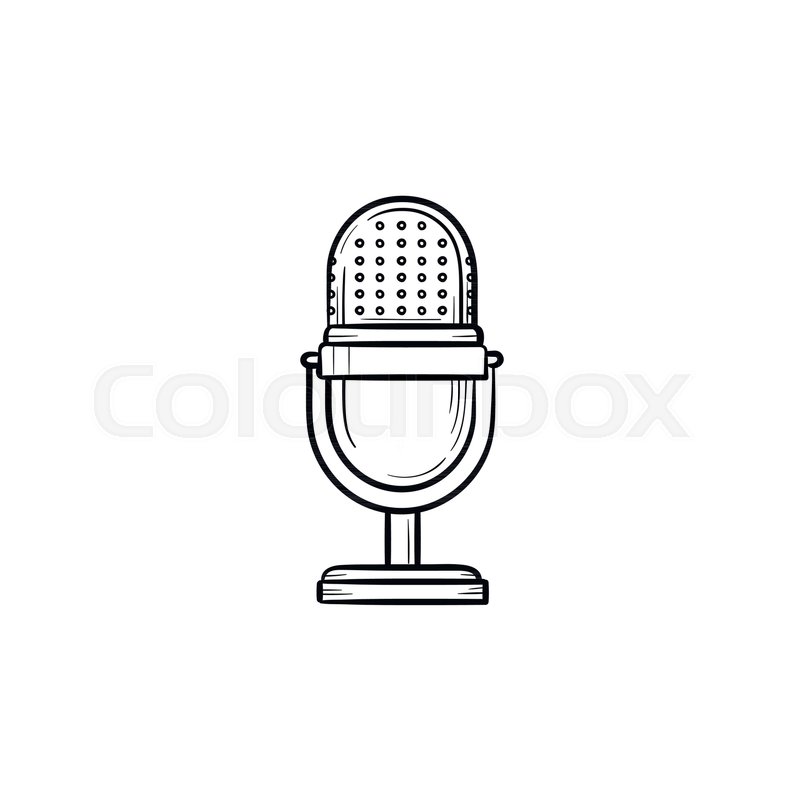 800x800 Retro Vintage Microphone Hand Drawn Stock Vector Colourbox - Vintage Microphone Drawing