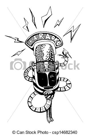 315x470 Vintage Microphone - Vintage Microphone Drawing