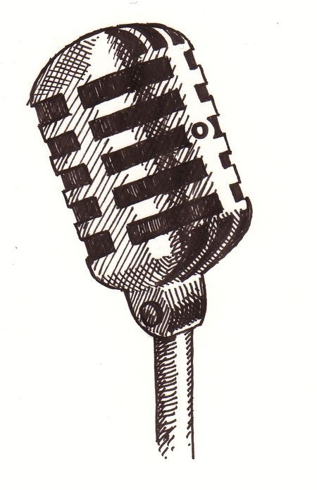 450x695 Microphone Graphic Classroom In Microfono Dibujo - Vintage Microphone Drawing