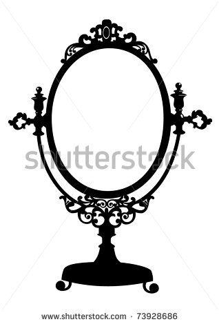 318x470 Vintage Hand Mirror Drawing - Vintage Mirror Drawing