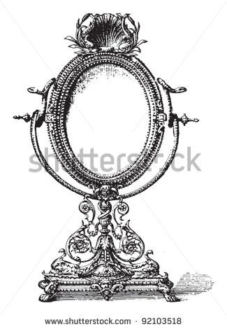 325x470 Vintage Hand Mirror Drawing - Vintage Mirror Drawing