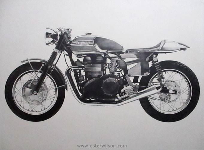 681x500 Daily Drawings - Vintage Motorcycle Drawing
