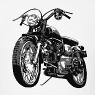 190x190 Retro Vintage Motorcycle Black Drawing Men's T Shirt Spreadshirt - Vintage Motorcycle Drawing