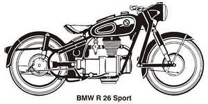 300x150 Bmw Sport Vintage Motorcycle Art Graphic Drawing Poster Print - Vintage Motorcycle Drawing