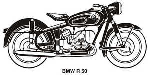 300x150 Bmw Vintage Motorcycle Art Graphic Drawing Poster Print - Vintage Motorcycle Drawing