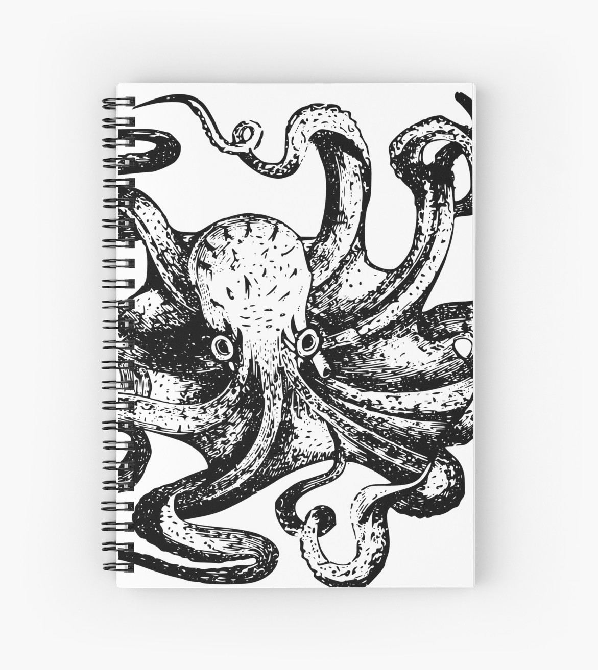 1171x1313 gorgeous bw vintage octopus drawing spiral notebooks - Vintage Octopus Drawing