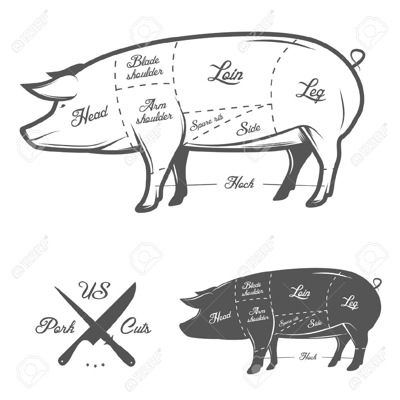 1300x1300 Pig Line Art Image Group - Vintage Pig Drawing