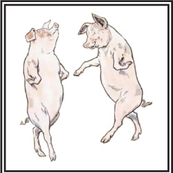 252x252 Vintage Illustration Of Pigs Dancing - Vintage Pig Drawing