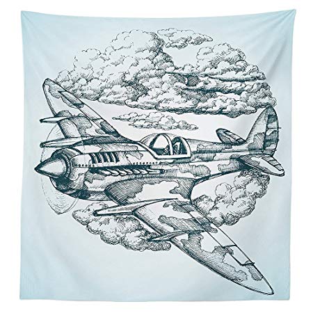 450x450 vipsung airplane decor tablecloth plane in the sky round icon - Vintage Plane Drawing