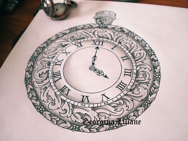 736x552 Pocket Watch Realistic Drawing Drawing Skill - Vintage Pocket Watch Drawing