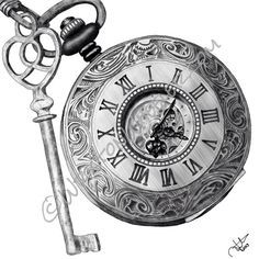 236x236 Vintage Pocket Watch Drawing - Vintage Pocket Watch Drawing