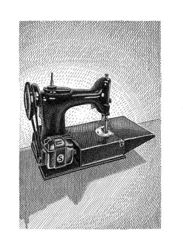 375x511 Sewing Machine Drawings For Sale Saatchi Art - Vintage Sewing Machine Drawings