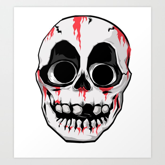 700x700 Vintage Skull Mask Art Print - Vintage Skull Drawing