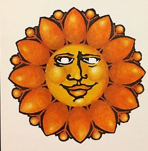 294x300 vintage dick seeger curious smile sun face pop art card ebay - Vintage Sun Drawing