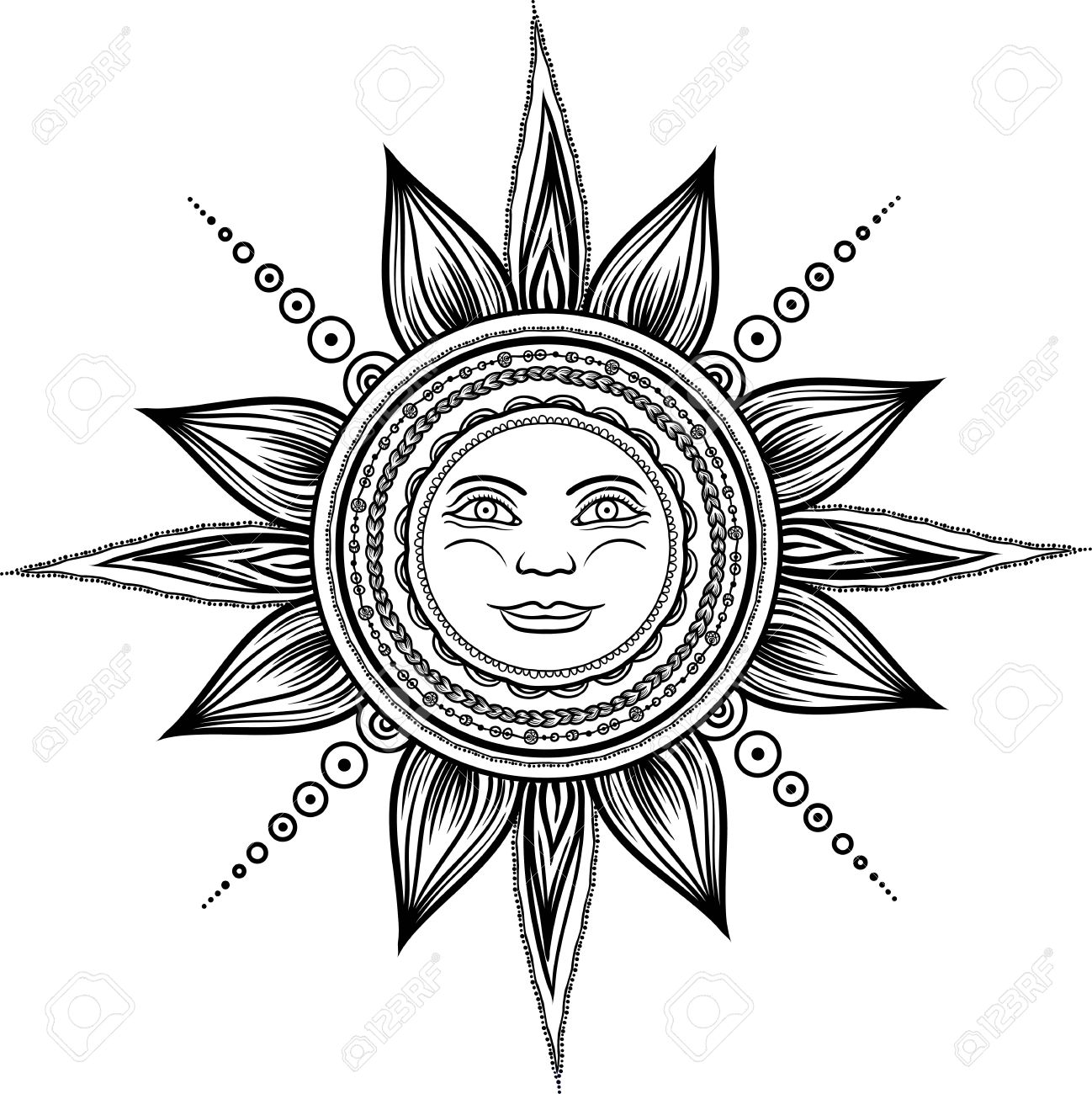 Vintage Sun Drawing at Explore collection of