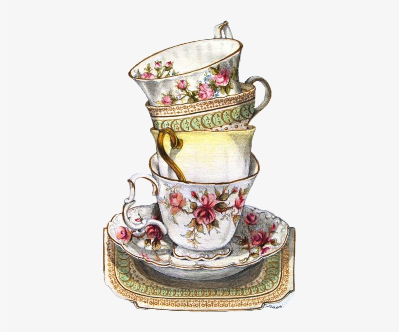 820x683 Drawn Teacup Fancy - Vintage Tea Cup Drawing