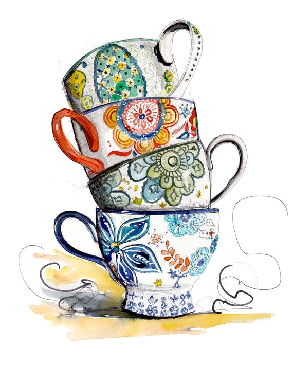 570x712 alice in wonderland coffee mug unique vintage tea cup drawing - Vintage Tea Cup Drawing
