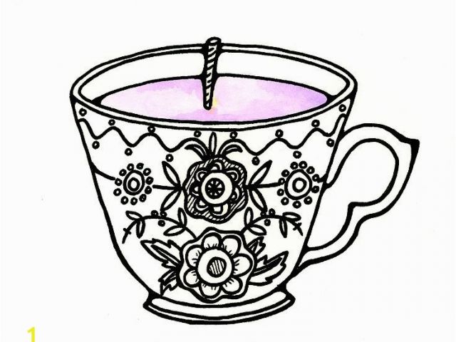 640x480 free printable tea cup coloring pages tea cup coloring - Vintage Teacup Drawing