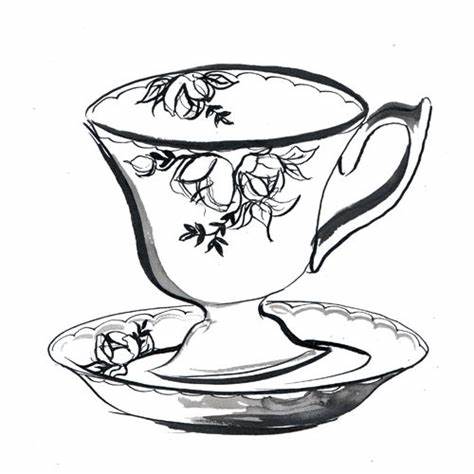 474x474 Vintage Teacup Drawing Gtgt - Vintage Teacup Drawing