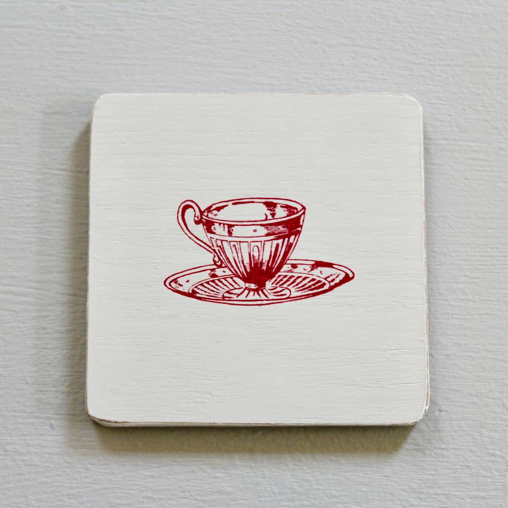 1024x1024 Set Of Four Vintage Teacup And Saucer Coasters - Vintage Teacup Drawing
