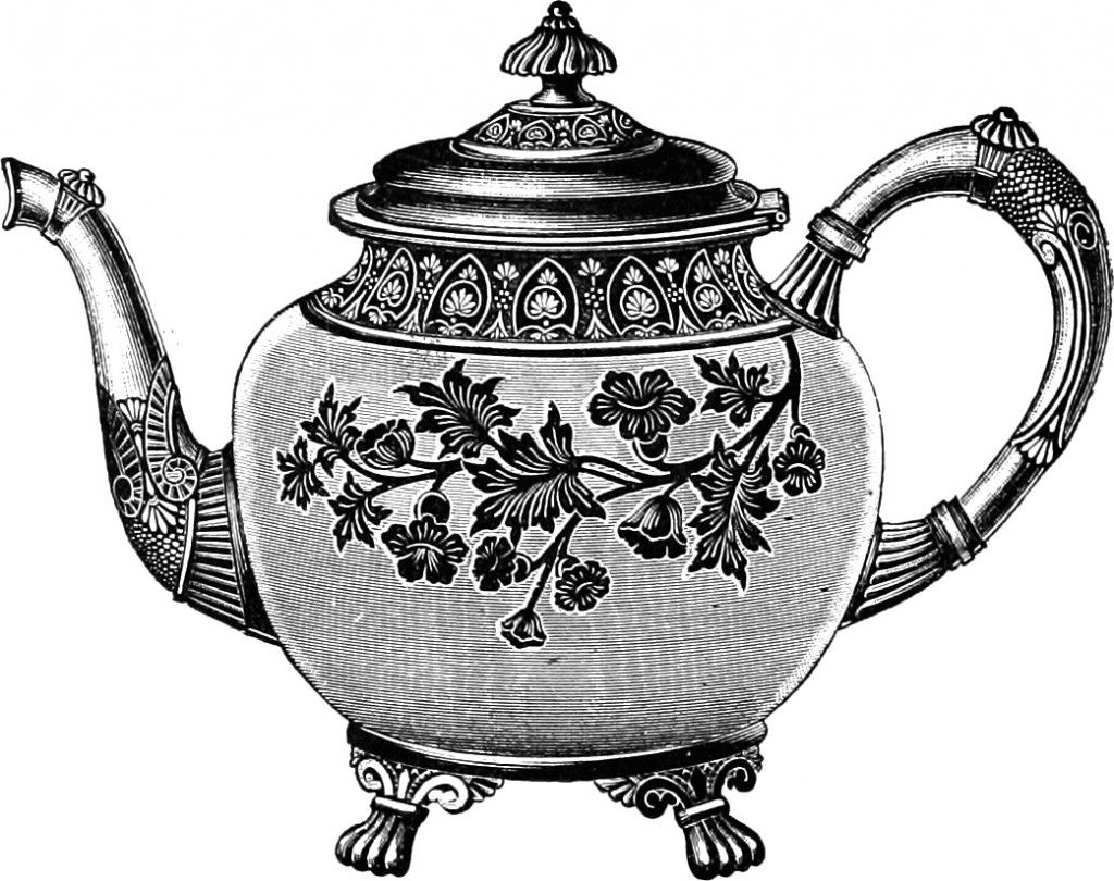 1024x810 Free Clip Art Images - Vintage Teapot Drawing