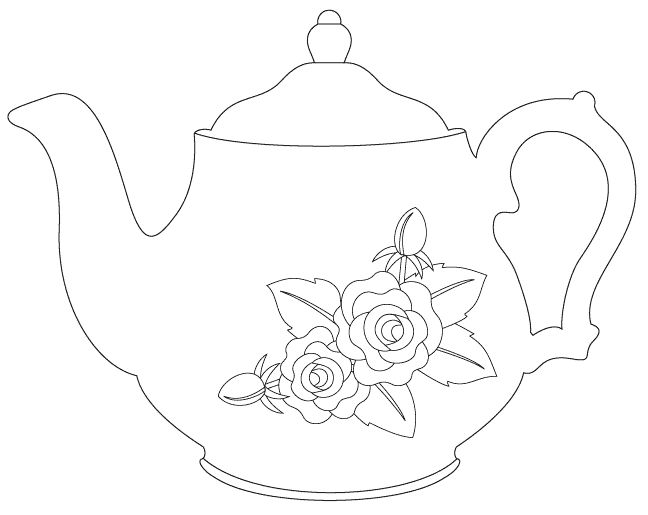 648x515 cup drawing teapot for free download - Vintage Teapot Drawing