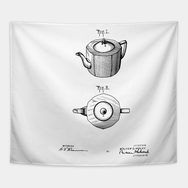 630x630 teapot vintage patent hand drawing - Vintage Teapot Drawing