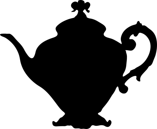 600x495 vintage teapot vector illustration with silhouette style free - Vintage Teapot Drawing