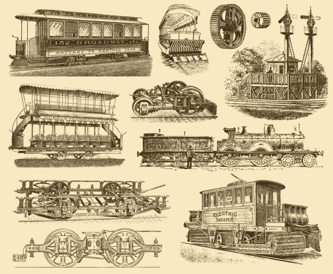 1136x936 sepia vintage train illustrations vector art graphics - Vintage Train Drawing