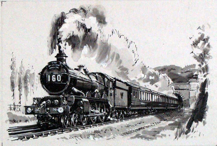 750x503 the famous ' castle' class of steam locomotives used - Vintage Train Drawing