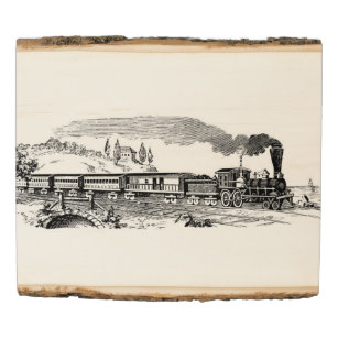 307x307 Vintage Train Wood Wall Art Zazzle - Vintage Train Drawing
